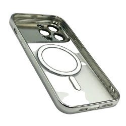 Чехол Auto Focus MagSafe для Apple iPhone 15 Pro Max Silver