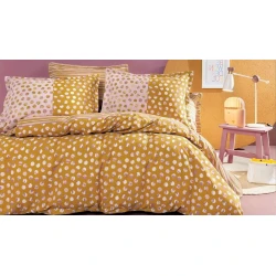 Комплект постельного белья Yataş Zoey пододеяльник 200x220, простыня 240x260, наволочки 50x70, двуспальный, желтый
