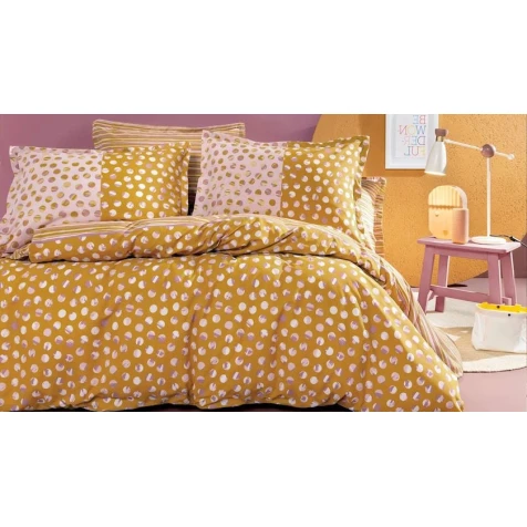 Комплект постельного белья Yataş Zoey пододеяльник 200x220, простыня 240x260, наволочки 50x70, двуспальный, желтый Комплект постельного белья Yataş Zoey пододеяльник 200x220, простыня 240x260, наволочки 50x70, двуспальный, желтый
