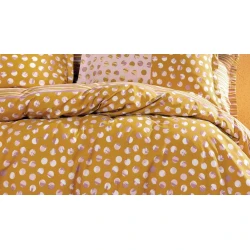 Комплект постельного белья Yataş Zoey пододеяльник 200x220, простыня 240x260, наволочки 50x70, двуспальный, желтый