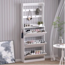 Ayaqqabı üçün tumba Art Mebel 30, laminat, ağ, 180х80х45 sm