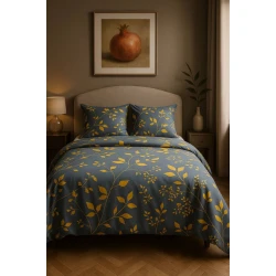 Yataq dəsti Narlı 1495, mələfə 180x240 sm, yorğan üzü 160x220 sm, yastıq üzü 50x70 sm 1 əd, polikotton, birnəfərlik, rəngbərəng