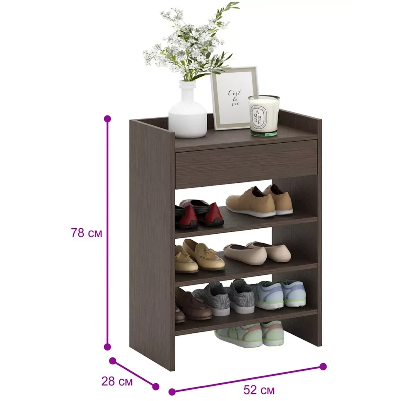 Ayaqqabı üçün altlıq, LDSP, venge, 78x28x52 sm