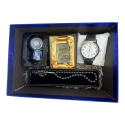 Мужской подарочный набор: часы, четки, бритва, зажигалка Hermes_2669ea
