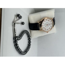 Мужской подарочный набор: часы, четки, бритва, зажигалка Hermes_2669ea