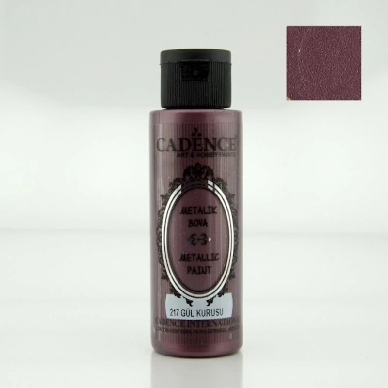 Перламутровая краска-металлик Cadence Metallic Paint 217 Dry Rose, Высушенная Роза, 70 мл