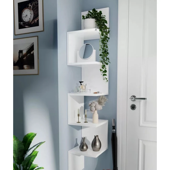 Divar rəfi Art Mebel 67, laminat, 138х25х25 sm, ağ