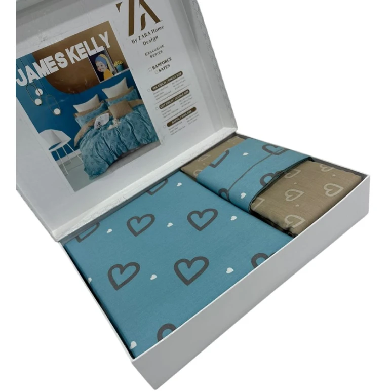 Yataq dəsti James Kelly, lüks-satin, mavi/qəhvəyi, ikinəfərlik, yorğan üzü 200x230 sm, mələfə 240x260, 2 əd yastıq üzü 50х70 sm Yataq dəsti James Kelly, lüks-satin, mavi/qəhvəyi, ikinəfərlik, yorğan üzü 200x230 sm, mələfə 240x260, 2 əd yastıq üzü 50х70 sm
