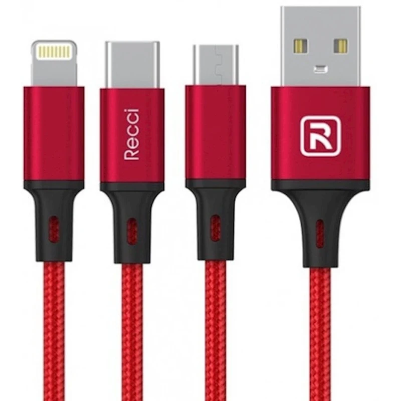 Кабель USB Recci Tube RCS-D120, Красный