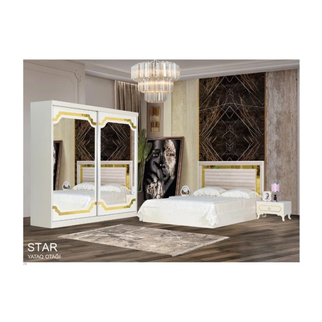 Спальный гарнитур Star, белый, Ламинат Спальный гарнитур Star, белый, Ламинат