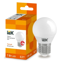Светодиодная лампа IEK G45 E27 7W 3000K
