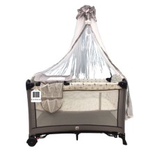 Manej-çarpayı Cool Baby VL-KIDS-134, qəhvəyi, 120х60х75 sm