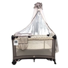 Manej-çarpayı Cool Baby VL-KIDS-134, qəhvəyi, 120х60х75 sm