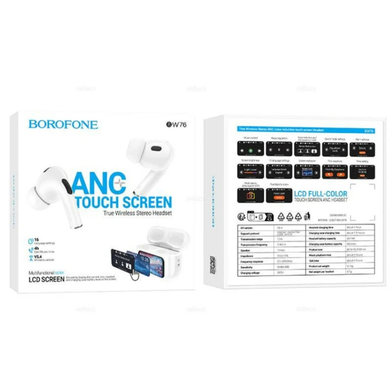 Simsiz Qulaqliq TELEDOCTOR-BW76 Anc Touch Screen White Simsiz Qulaqliq TELEDOCTOR-BW76 Anc Touch Screen White