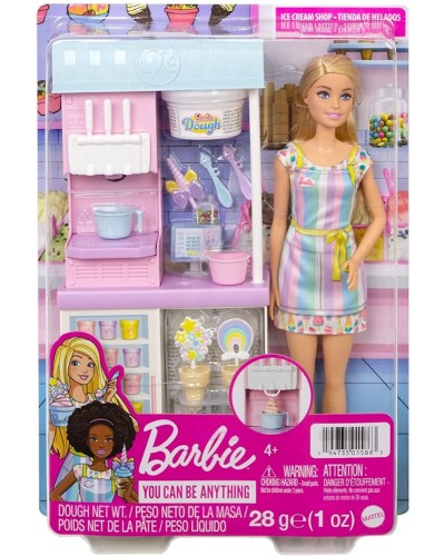 Oyun dəsti Mattel Barbie You Can Be Anything Ice Cream Shop HCN46, 29 sm, 4+ yaş