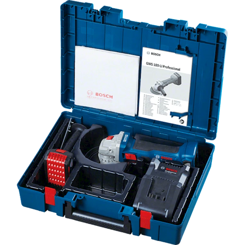 Аккумуляторная угловая шлифовальная машина Bosch GWS 180 Li (1x4Ah) Аккумуляторная угловая шлифовальная машина Bosch GWS 180 Li (1x4Ah)