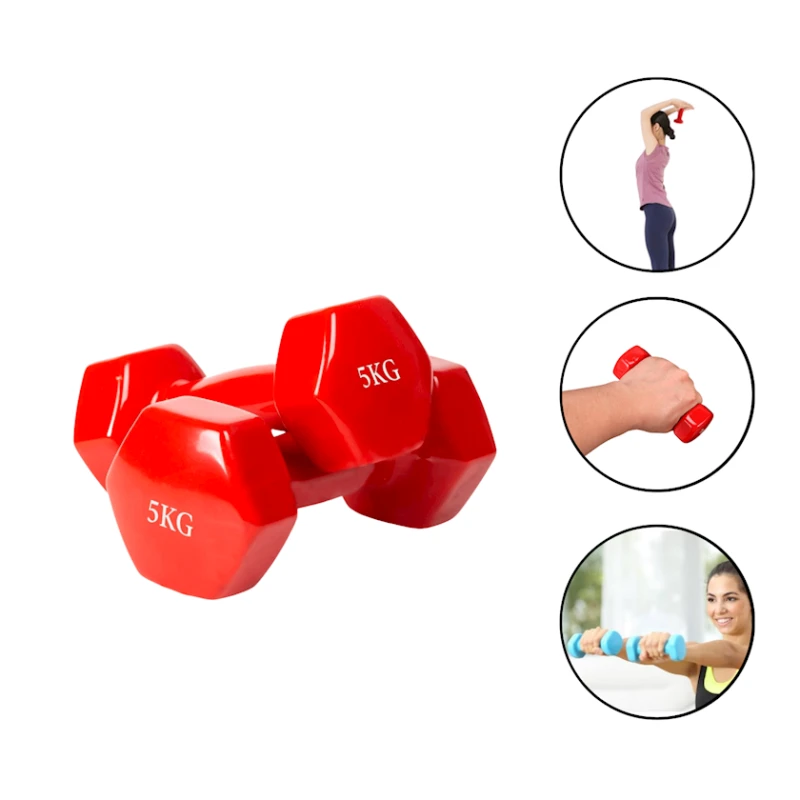 Набор гантелей Gymnic 1147/1, 5 x 5 кг, силикон, красный, 2 шт Набор гантелей Gymnic 1147/1, 5 x 5 кг, силикон, красный, 2 шт