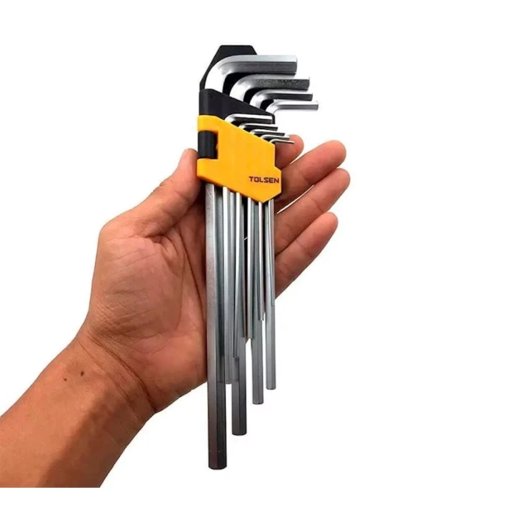 Набор шестигранных ключей Tolsen 20049, хромованадиевая сталь, серебристый, 9 шт