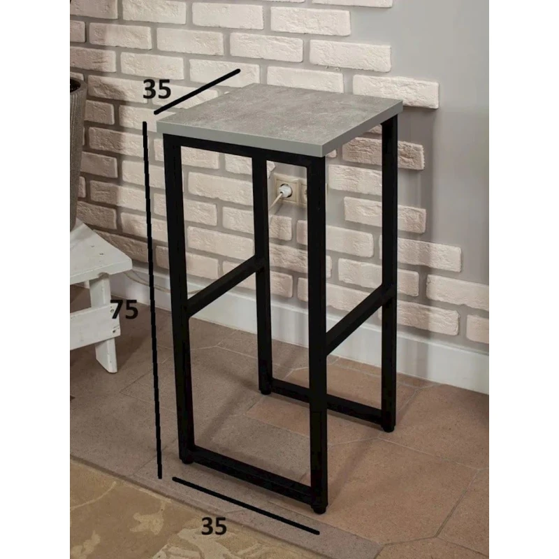 Барный стул BBeton, 75х35х35 см, серый Барный стул BBeton, 75х35х35 см, серый