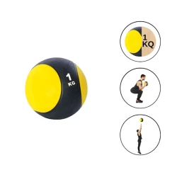 Медбол Gymnic 02125046, 1 кг, желтый/черный