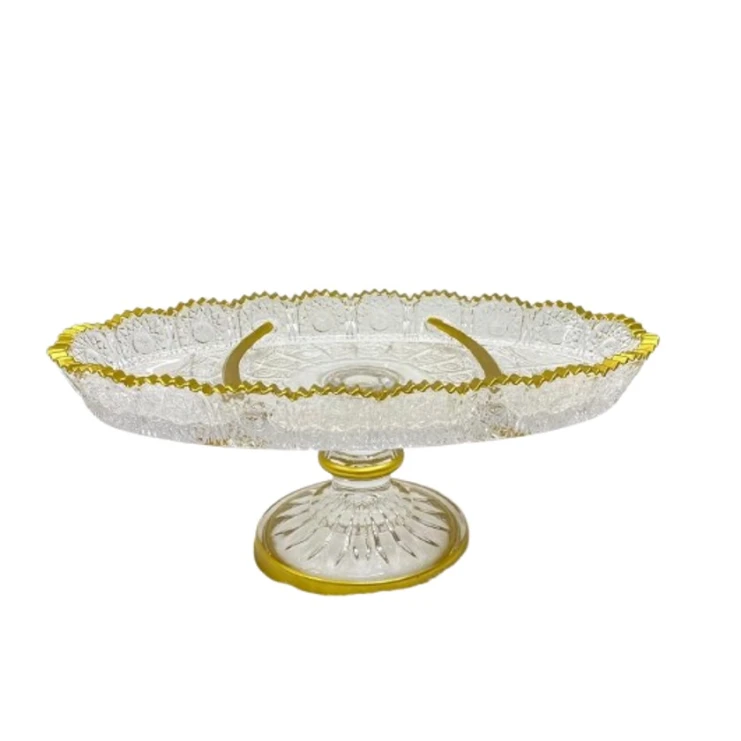 Менажница SHA-00003422 стекло, прозрачная/золотистая, 13 см