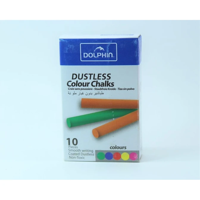 Мел Dolphin Dustless Chalks, разноцветные, 10 шт