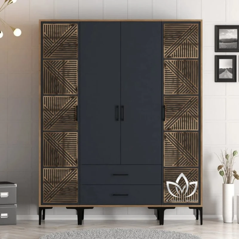 Шкаф ZARR209, ламинат, серый/коричневый, 160x201.4 см Шкаф ZARR209, ламинат, серый/коричневый, 160x201.4 см