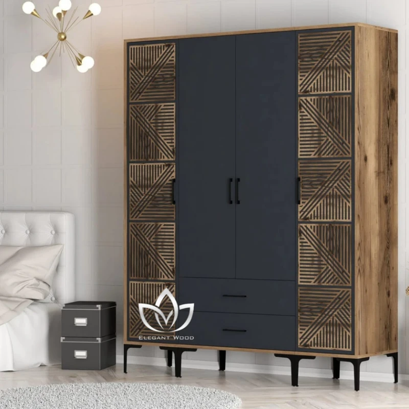 Шкаф ZARR209, ламинат, серый/коричневый, 160x201.4 см Шкаф ZARR209, ламинат, серый/коричневый, 160x201.4 см