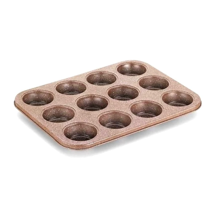 Форма для выпечки Korkmaz Muffy A652, 36x26.5 см, с антипригарным покрытием, коричневый Форма для выпечки Korkmaz Muffy A652, 36x26.5 см, с антипригарным покрытием, коричневый