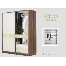 Şkaf Səma, krem, laminat, 160x190x55 sm
