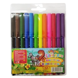 Набор фломастеров Мультяшки 858-12, 12 цветов Набор фломастеров Мультяшки 858-12, 12 цветов