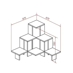 Стеллаж, 55x68x68 см, ЛДСП, сомонна Стеллаж, 55x68x68 см, ЛДСП, сомонна