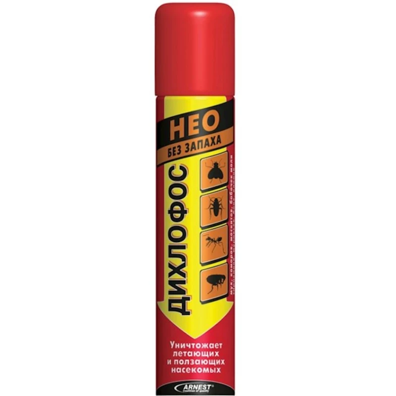 Средство от насекомых Дихлофос Arnest Нео без запаха, 190 мл Средство от насекомых Дихлофос Arnest Нео без запаха, 190 мл
