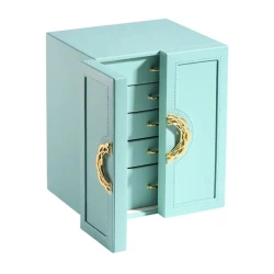 Ящик-органайзер для аксессуаров, кожа 25x20x18 см бирюзовый