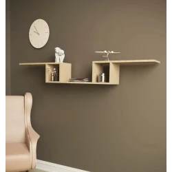 Полка настенная Art Mebel 10, ламинат, 45х145х20 см, бежевая Полка настенная Art Mebel 10, ламинат, 45х145х20 см, бежевая