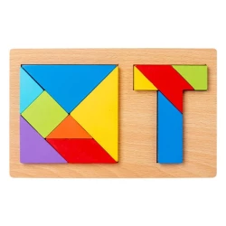 Детская геометрическая головоломка Wooden Tangram 2 в 1 деревянная, 3+ лет Детская геометрическая головоломка Wooden Tangram 2 в 1 деревянная, 3+ лет