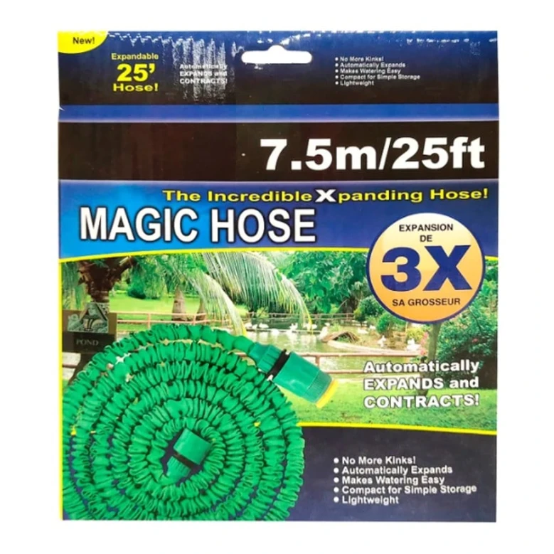 Шланг поливочный Magic Hose, зеленый, 7.5 м Шланг поливочный Magic Hose, зеленый, 7.5 м