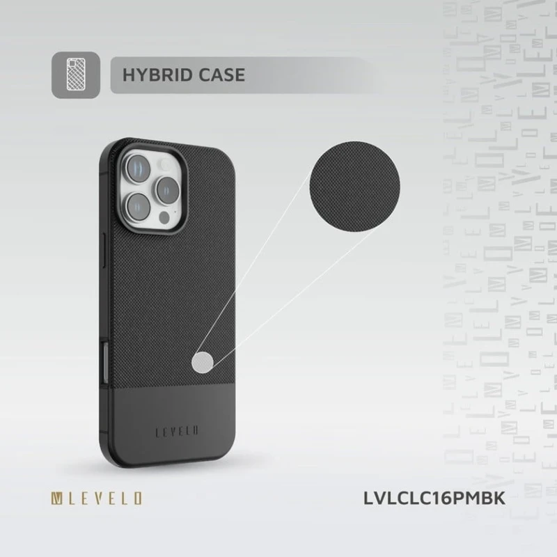 Чехол Levelo Cuir Two Tone Leather для Apple iPhone 16 Pro Max Black Чехол Levelo Cuir Two Tone Leather для Apple iPhone 16 Pro Max Black