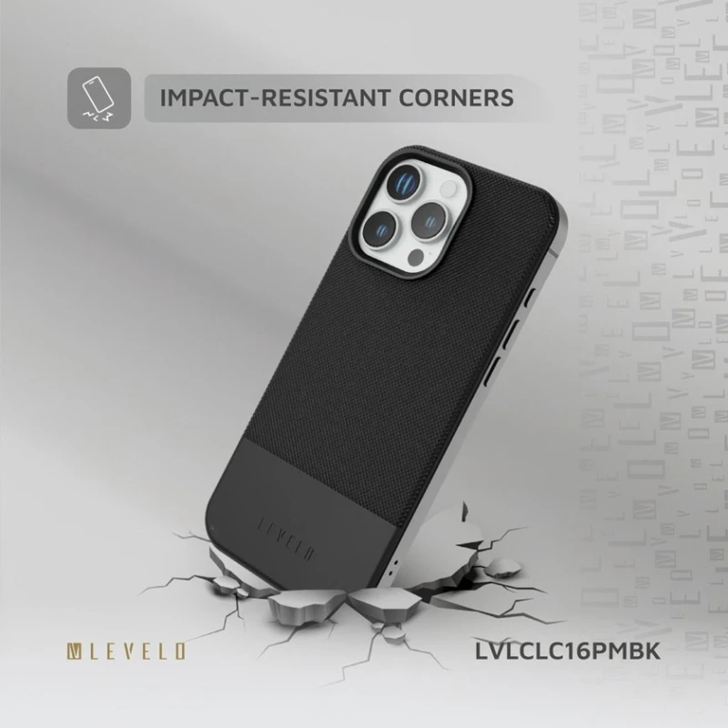 Чехол Levelo Cuir Two Tone Leather для Apple iPhone 16 Pro Max Black Чехол Levelo Cuir Two Tone Leather для Apple iPhone 16 Pro Max Black