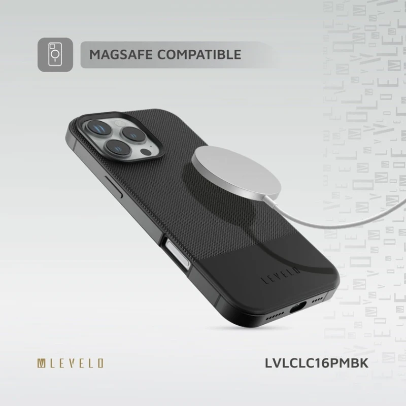 Чехол Levelo Cuir Two Tone Leather для Apple iPhone 16 Pro Max Black Чехол Levelo Cuir Two Tone Leather для Apple iPhone 16 Pro Max Black