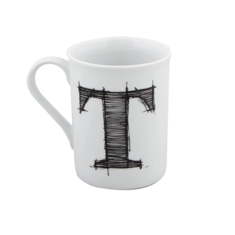 Кружка Porland Letter T 04AP016129, белая, 285 мл Кружка Porland Letter T 04AP016129, белая, 285 мл