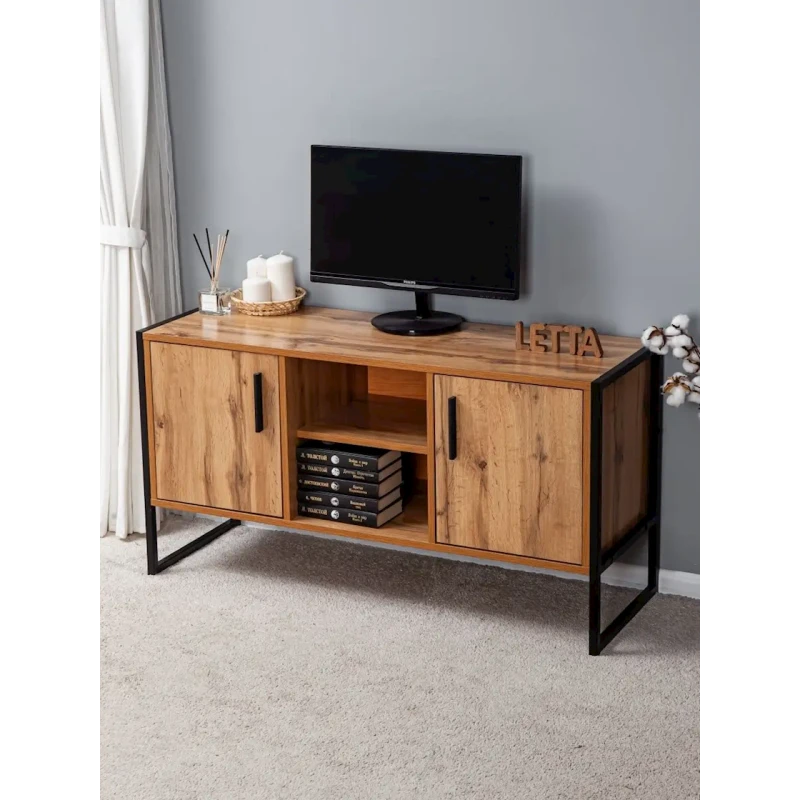 Тумба под ТВ 60x40x114 см, ЛДСП, коричневая Тумба под ТВ 60x40x114 см, ЛДСП, коричневая