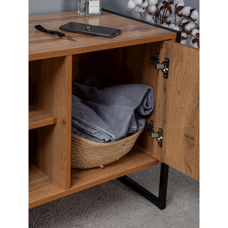 Тумба под ТВ 60x40x114 см, ЛДСП, коричневая Тумба под ТВ 60x40x114 см, ЛДСП, коричневая