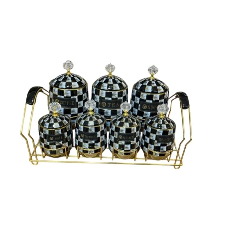 Набор емкостей для специй MagiDeal SE162, черный/белый, 7 шт Набор емкостей для специй MagiDeal SE162, черный/белый, 7 шт