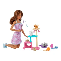 Кукла Mattel Barbie Kitty Condo Doll and Pets Playset HHB70, 29 см