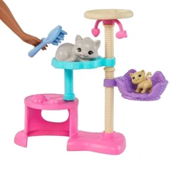 Кукла Mattel Barbie Kitty Condo Doll and Pets Playset HHB70, 29 см