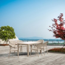 Bağ üçün mebel dəsti Florya Garden Cappuccino, masa ölçüsü 90x150 sm, stul ölçüsü 45x58x56x84 sm - Florya Garden 041
