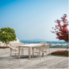Bağ üçün mebel dəsti Florya Garden Cappuccino, masa ölçüsü 90x150 sm, stul ölçüsü 45x58x56x84 sm - Florya Garden 041