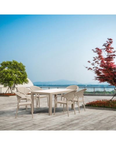 Bağ üçün mebel dəsti Florya Garden Cappuccino, masa ölçüsü 90x150 sm, stul ölçüsü 45x58x56x84 sm - Florya Garden 041