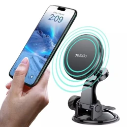 Магнитный автомобильный держатель для телефона Yesido C177 for Apple iPhone 12-15 Black